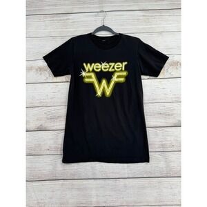 Weezer Graphic T-Shirt Mens Small Black Short Sleeve Band Tee Logo